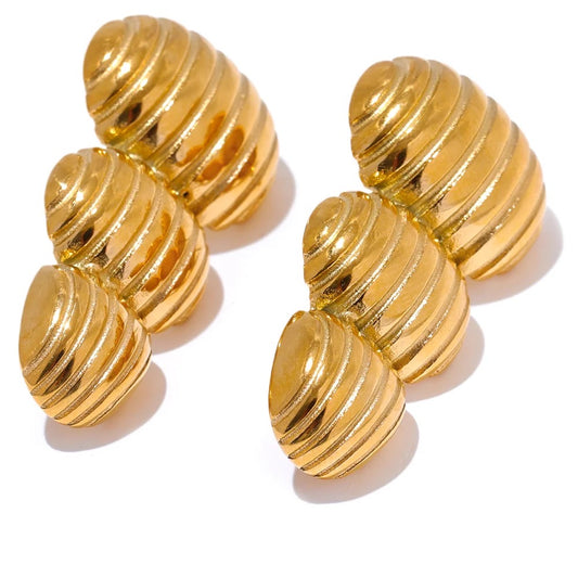 18k Gold Plated 3 Drop Earring