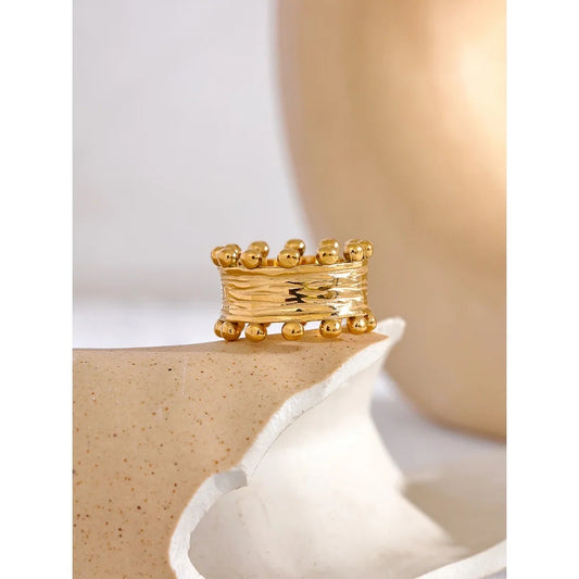 18k Gold Plated Ball Ring