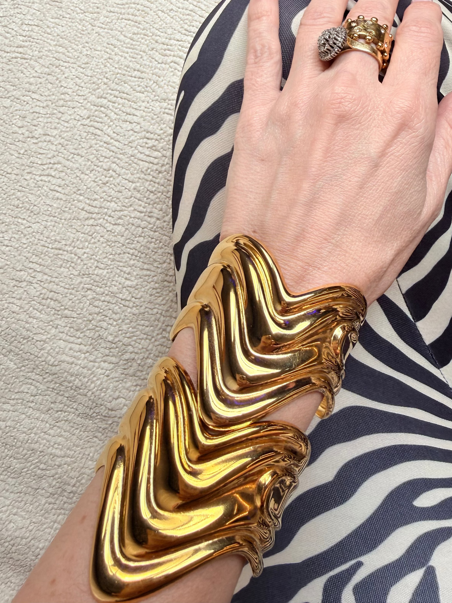 Statement 18 karat gold plated cuff