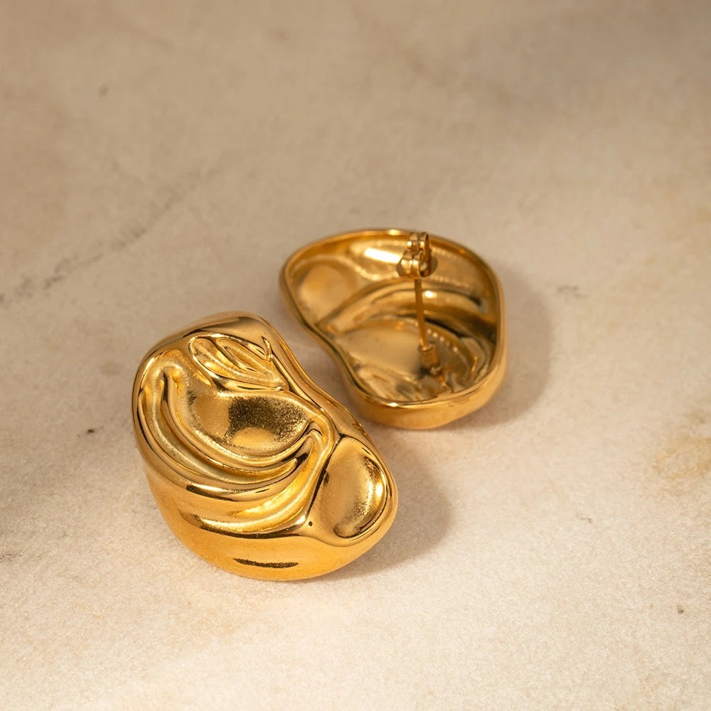 18k Gold Plated Swirl Earring