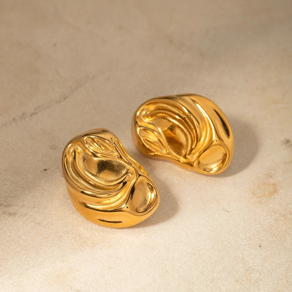 18k Gold Plated Swirl Earring