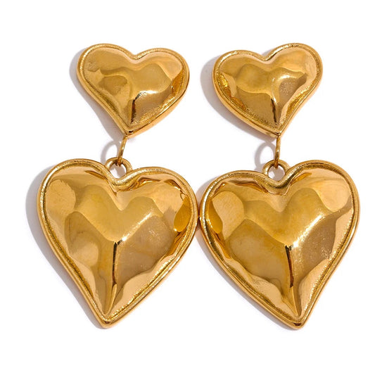 18k Gold Plated Valentine’s Heart Drop Earring