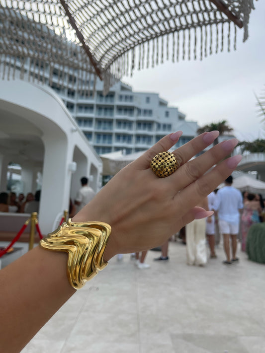 Statement 18 karat gold plated cuff