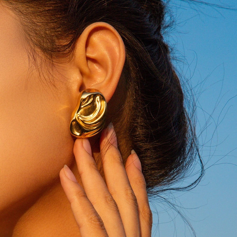 18k Gold Plated Swirl Earring