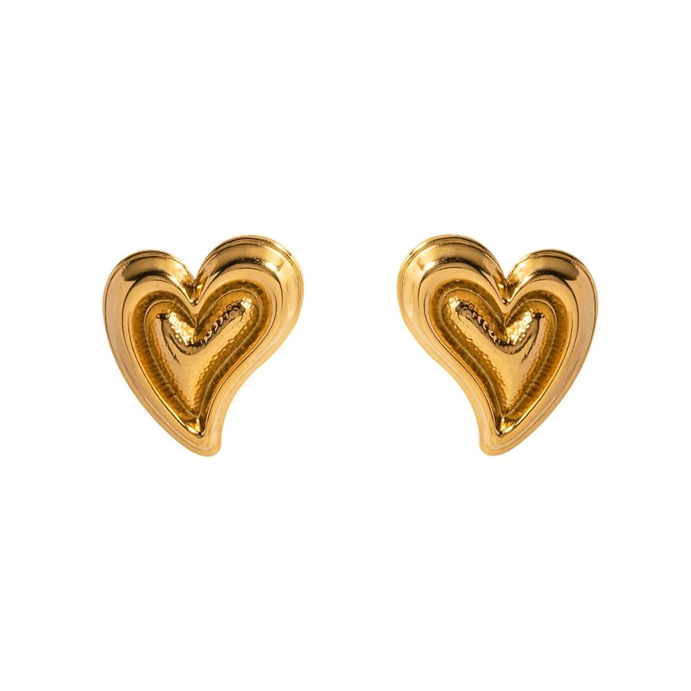 18k Gold Plated Heart Earring