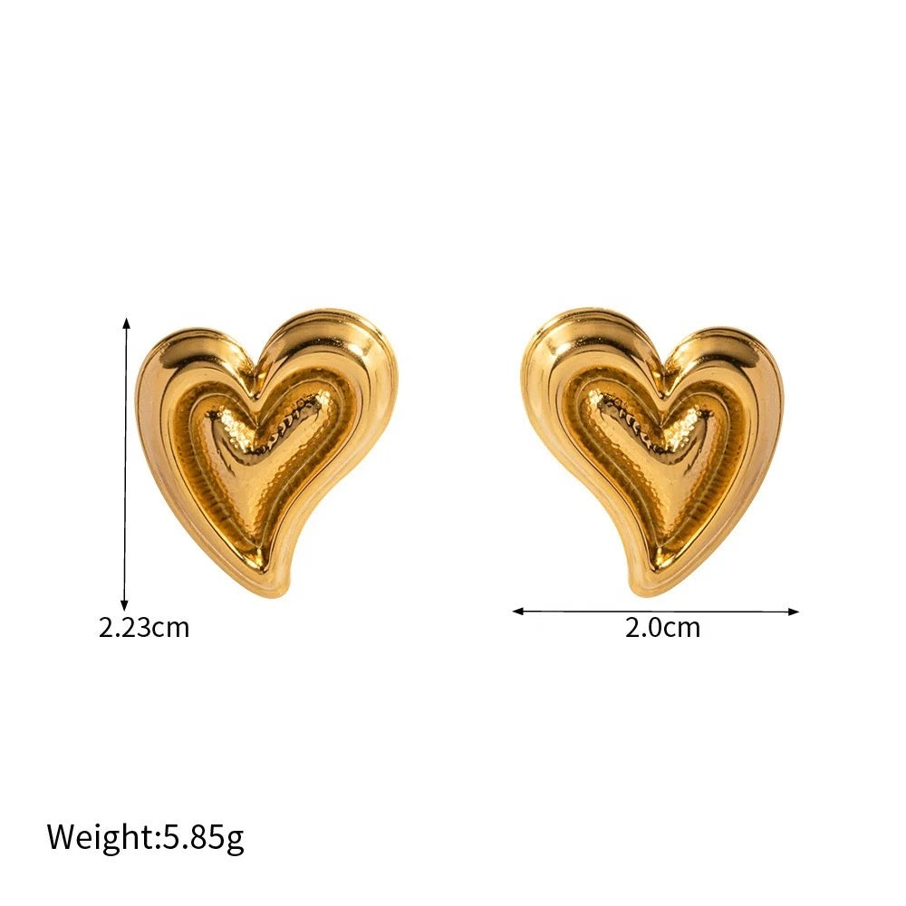 18k Gold Plated Heart Earring